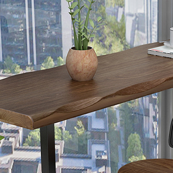 Modern Wooden 1/2/3 Pieces Bar Table Set Rectangle Bar Table with Metal Legs