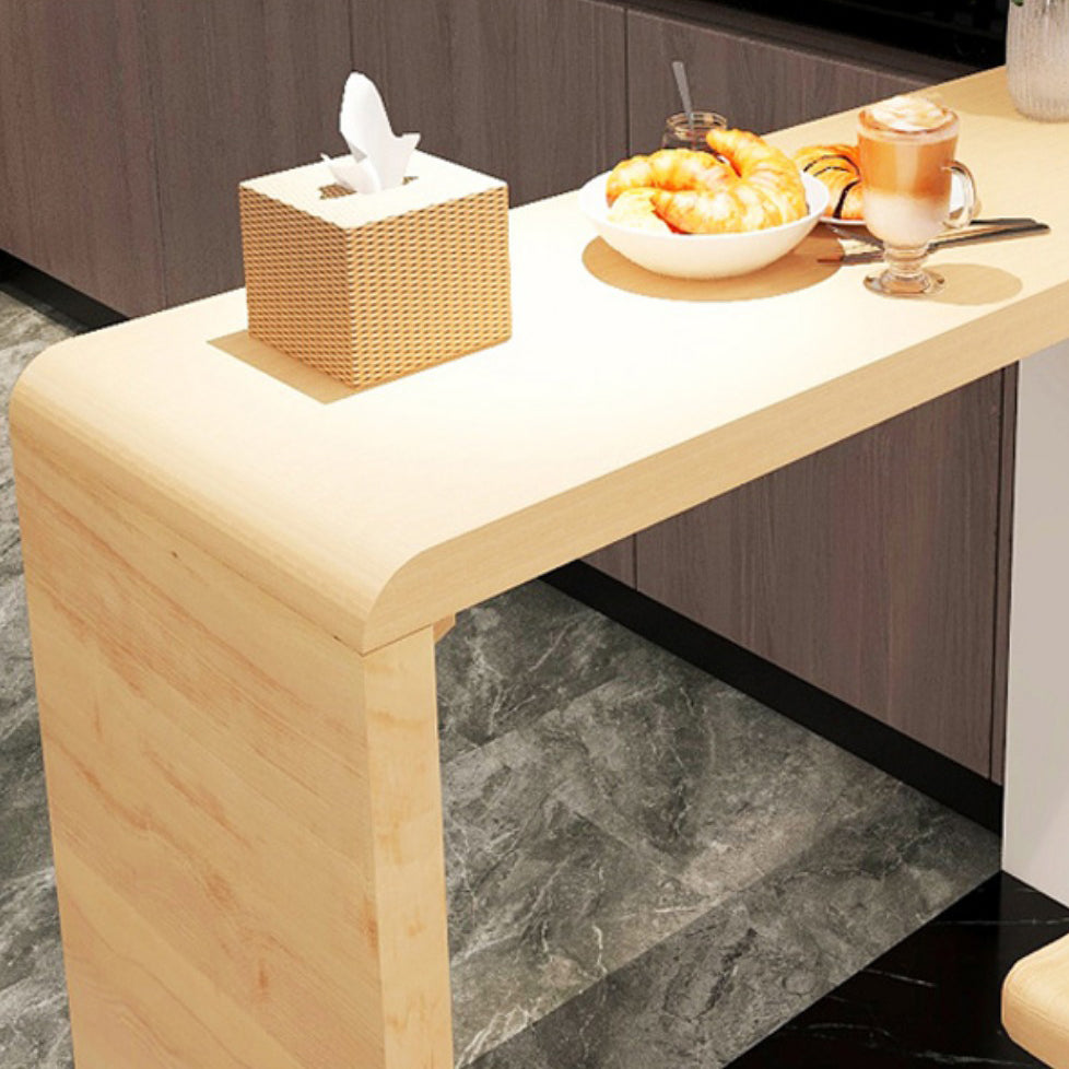 Glam 1/2 Pieces Bar Table Set Rectangle Wood Counter Table with Stools