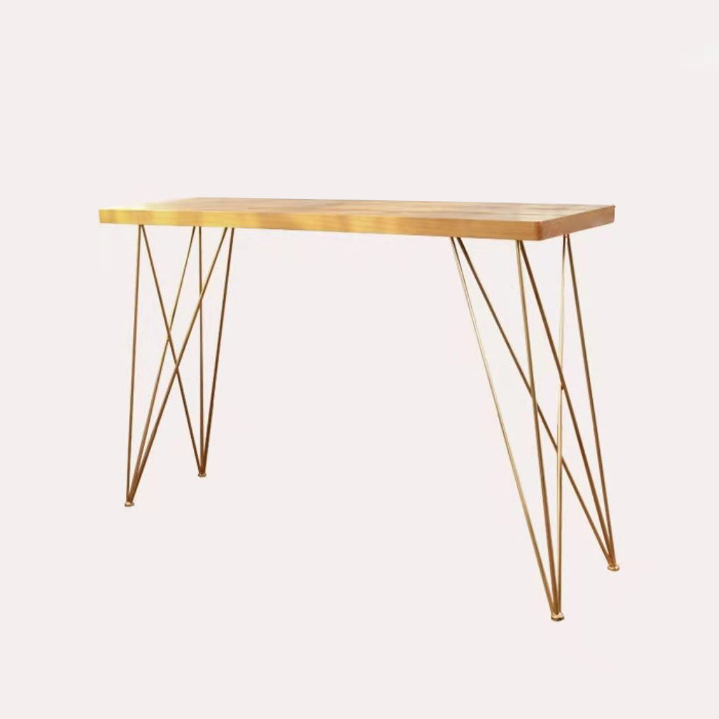 Modern Pub Table Set 1/2/3/5 Pieces Wood Bar Table with Metal Stools