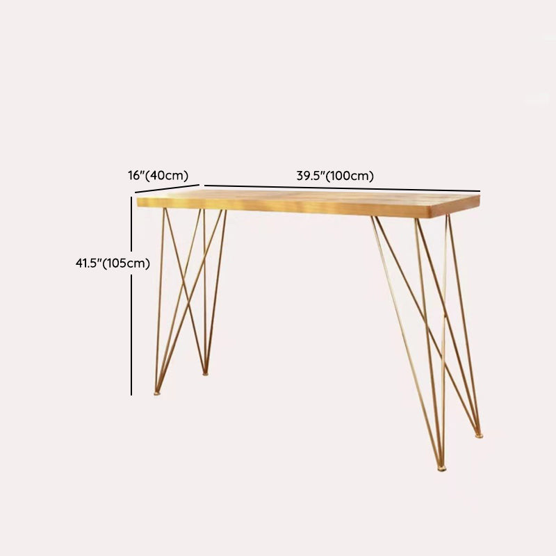 Modern Pub Table Set 1/2/3/5 Pieces Wood Bar Table with Metal Stools