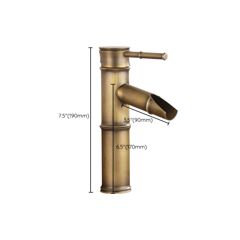 Circular Farmhouse Vessel Faucet Brass Lever Handle Bathroom Faucet