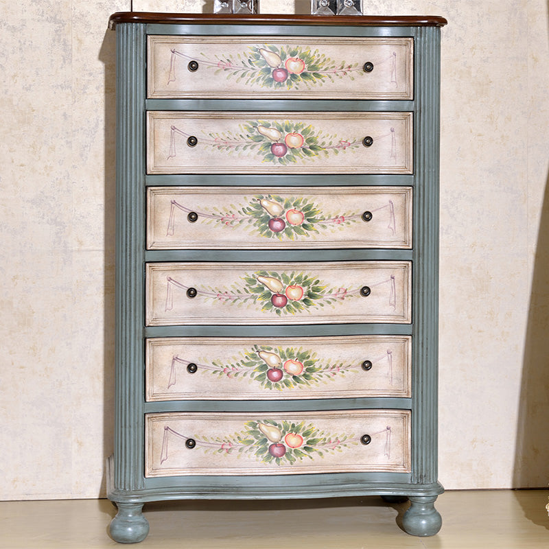 18.72-inch Width Traditional Storage Chest Solid Wood Dresser with 6 Drawers