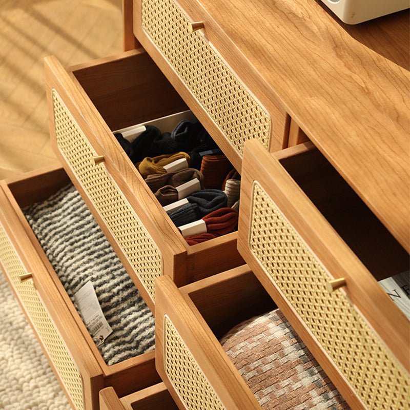 15.6-inch Width Contemporary Storage Chest Solid Wood Dresser with 6/9 Drawers