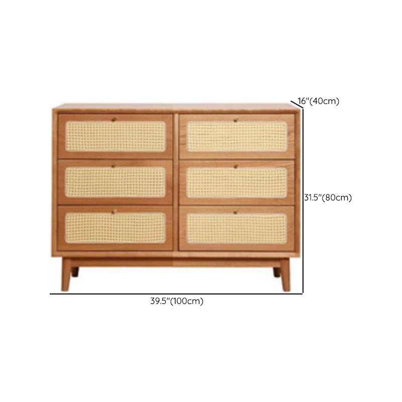 15.6-inch Width Contemporary Storage Chest Solid Wood Dresser with 6/9 Drawers
