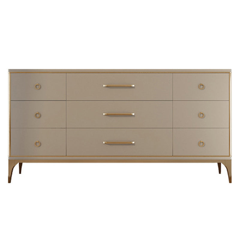 Classic Glam Horizontal Double Dresser Wood Storage Chest Dresser for Bedroom