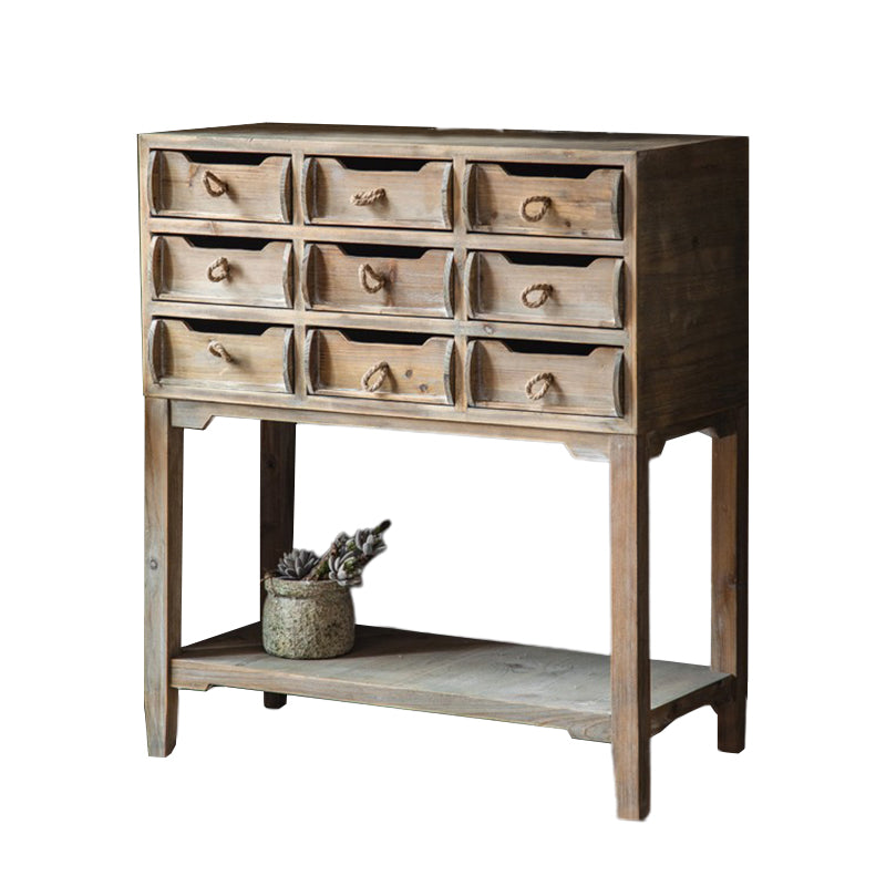 Traditional Solid Wood Double Dresser Horizontal Storage Chest Dresser for Bedroom