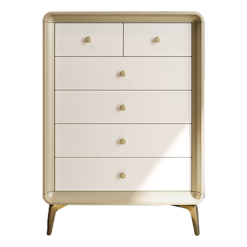 Classic Glam Horizontal Double Dresser Rubber Wood Storage Chest Dresser for Bedroom