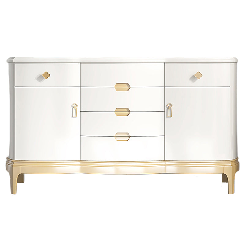 Classic Glam Horizontal Double Dresser Rubber Wood Storage Chest Dresser for Bedroom