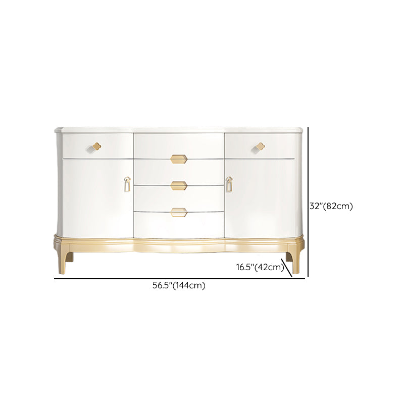 Classic Glam Horizontal Double Dresser Rubber Wood Storage Chest Dresser for Bedroom