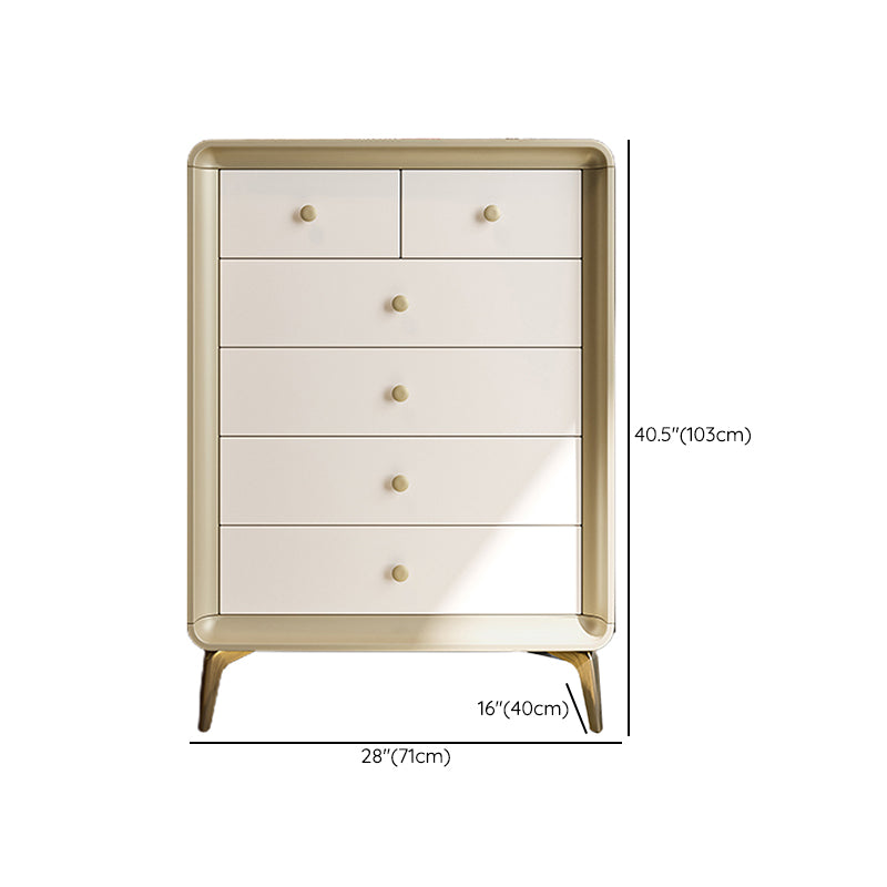 Classic Glam Horizontal Double Dresser Rubber Wood Storage Chest Dresser for Bedroom