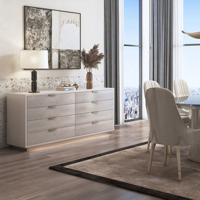 Ultra-Modern Double Dresser Horizontal Birch Storage Chest Dresser for Bedroom