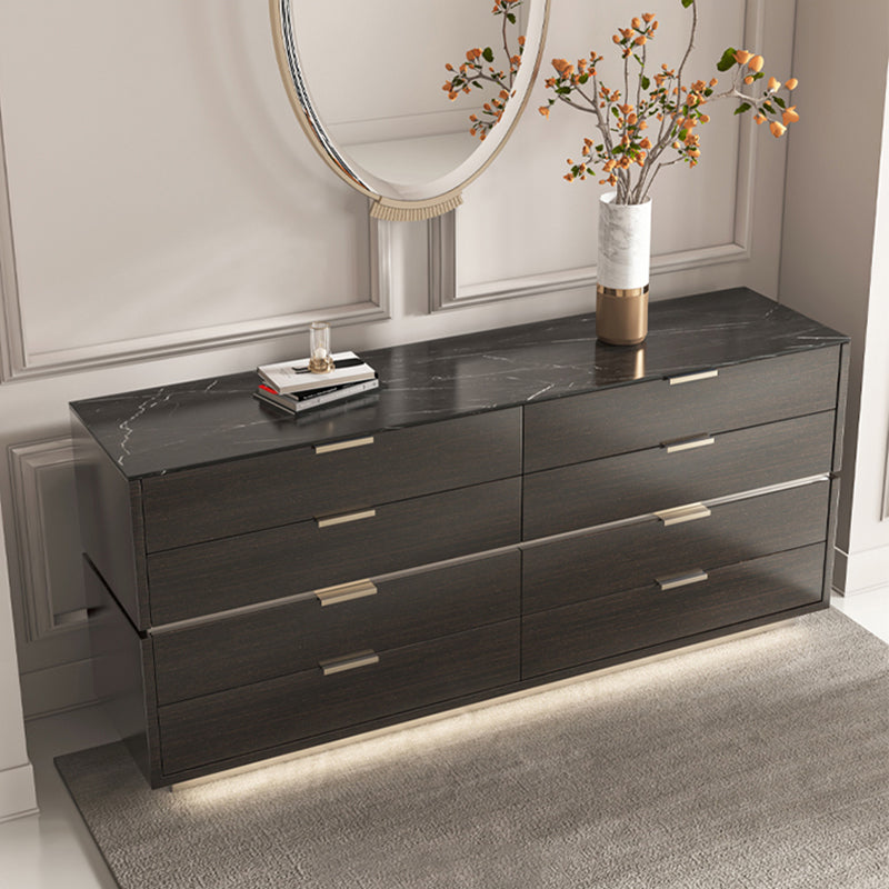 Ultra-Modern Double Dresser Horizontal Birch Storage Chest Dresser for Bedroom