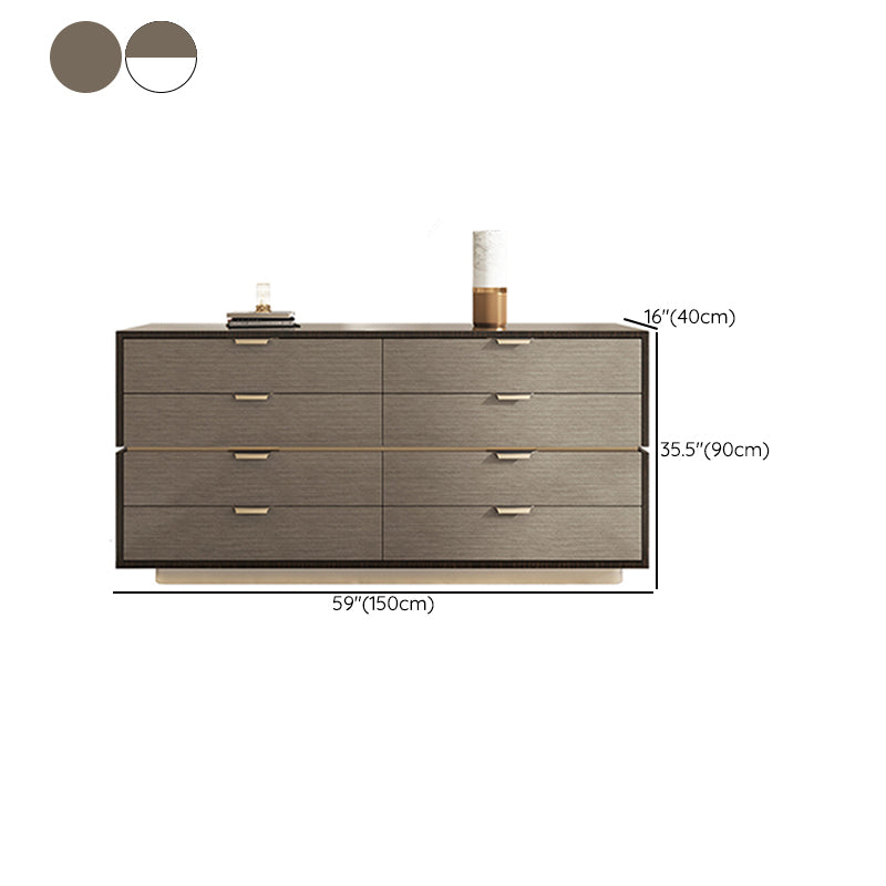 Ultra-Modern Double Dresser Horizontal Birch Storage Chest Dresser for Bedroom
