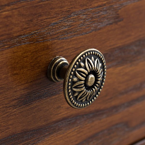 French Country Rectangle Console Table Rubber Wood Console Sofa Table with Drawer for Hall