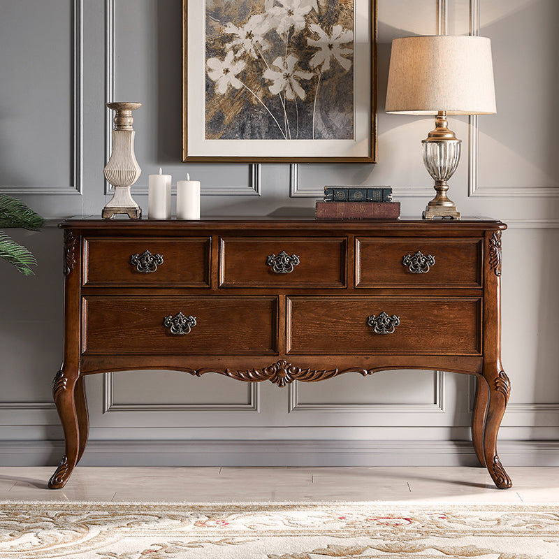 Mid-Century Modern Wood Console Table Rectangle Console Sofa Table for Hall