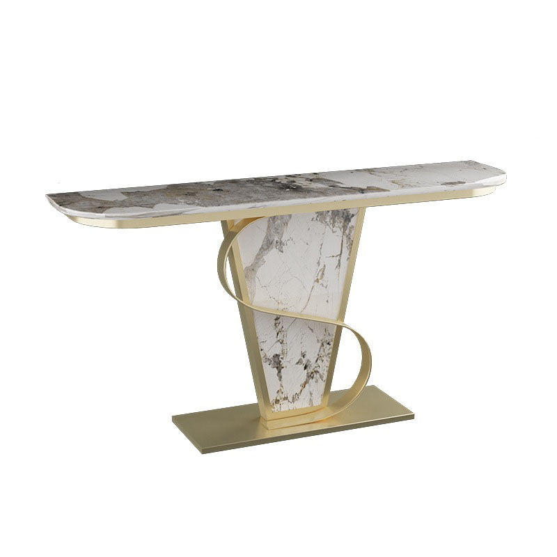 Glam Style Sofa Table Slate Top Console Accent Table for Entryway