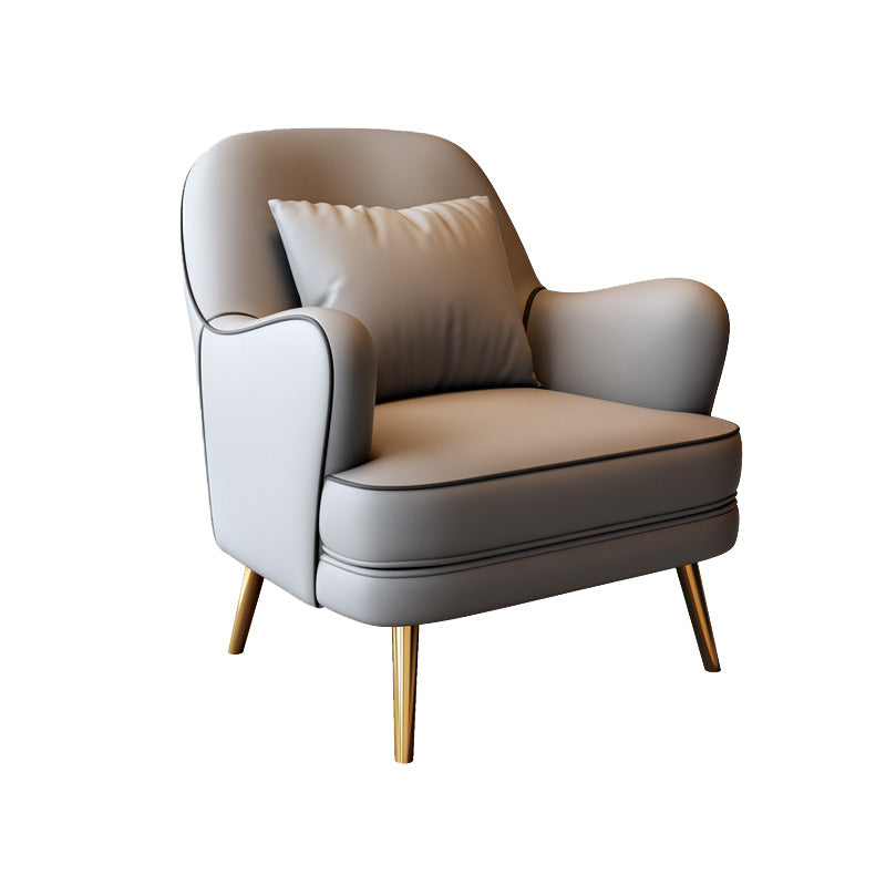 Contemporary Pillow Back Chair Recessed Arms Pillow Back ArmChair