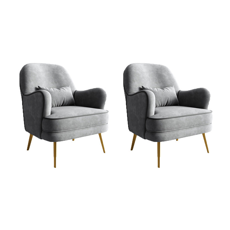 Contemporary Pillow Back Chair Recessed Arms Pillow Back ArmChair