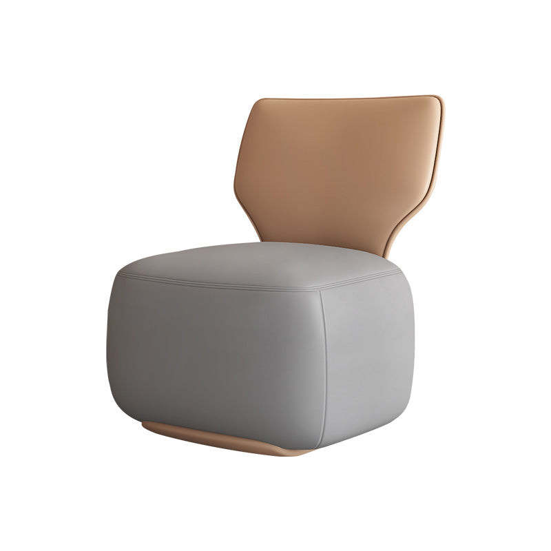 Industrial Upholstered Accent Chair Leather Tight Back Armless Chair