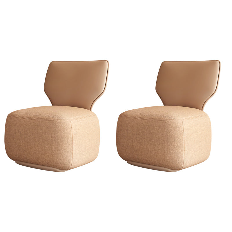 Industrial Upholstered Accent Chair Leather Tight Back Armless Chair
