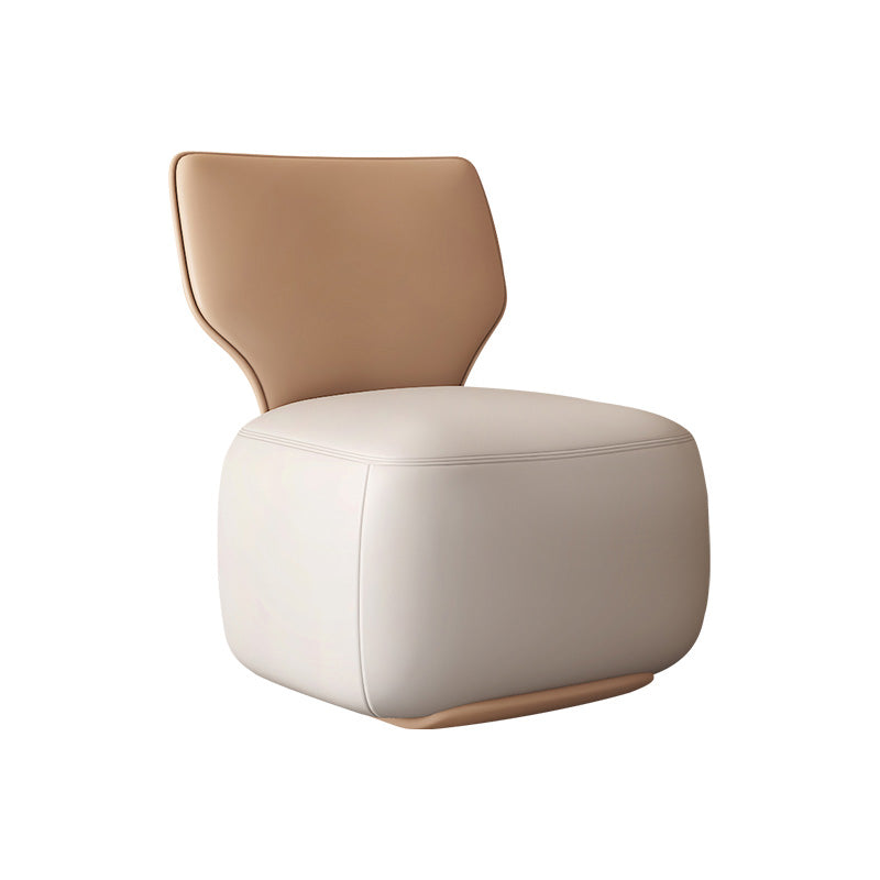 Industrial Upholstered Accent Chair Leather Tight Back Armless Chair