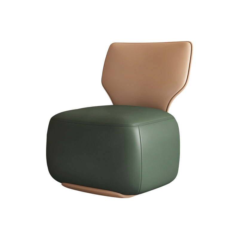 Industrial Upholstered Accent Chair Leather Tight Back Armless Chair