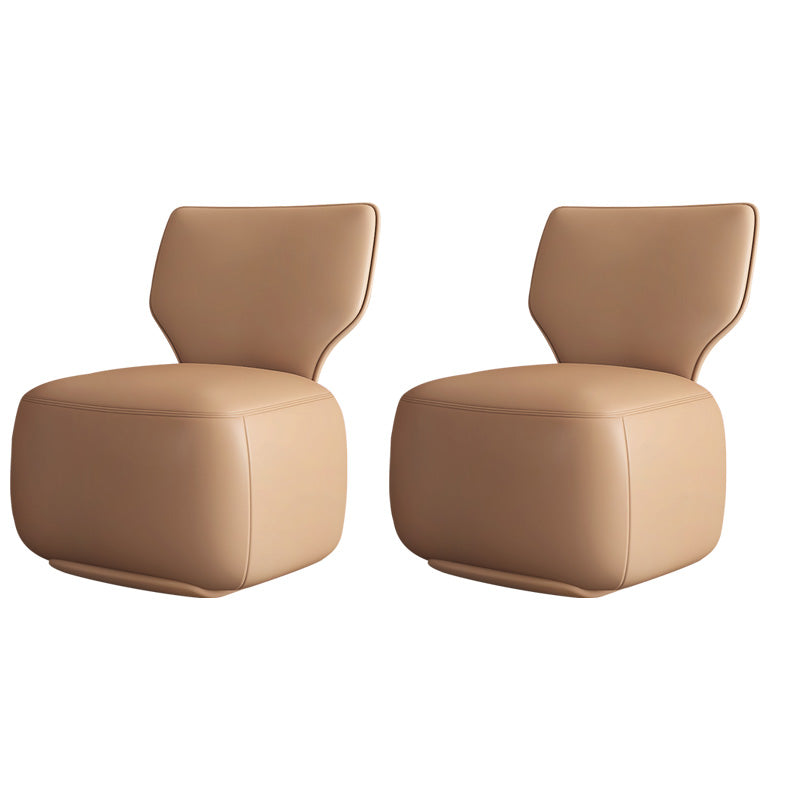 Industrial Upholstered Accent Chair Leather Tight Back Armless Chair