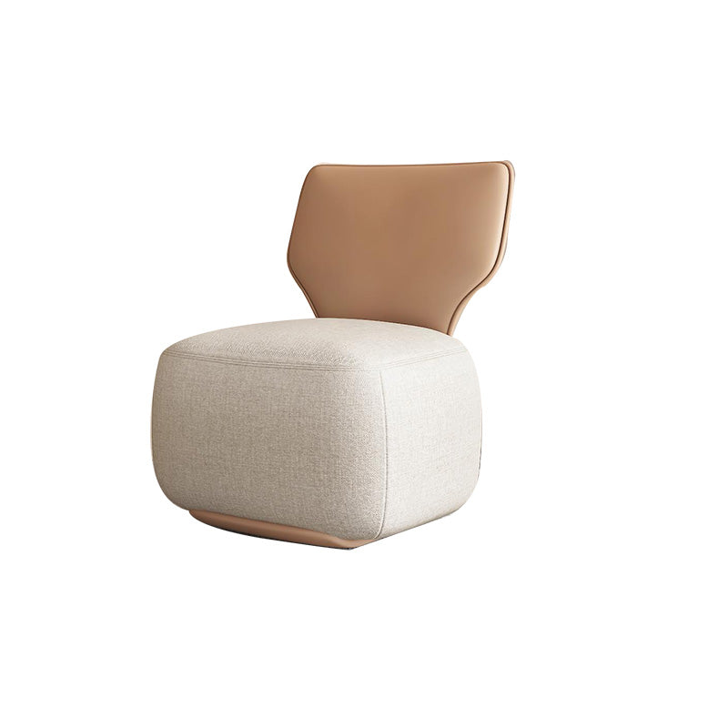Industrial Upholstered Accent Chair Leather Tight Back Armless Chair