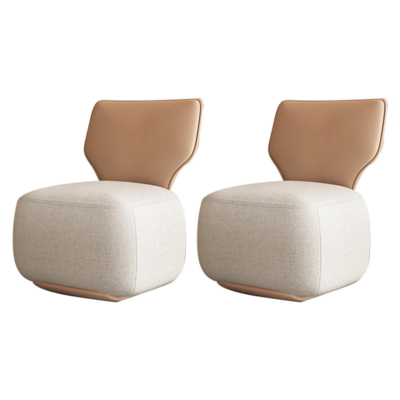 Industrial Upholstered Accent Chair Leather Tight Back Armless Chair