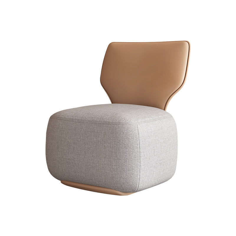 Industrial Upholstered Accent Chair Leather Tight Back Armless Chair