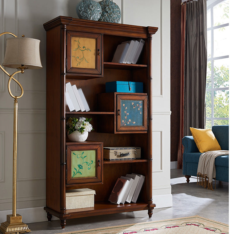 Mid-Century Modern Rectangle Accent Cabinet in Solid Wood with Door