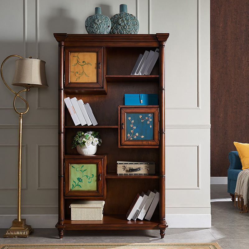 Mid-Century Modern Rectangle Accent Cabinet in Solid Wood with Door