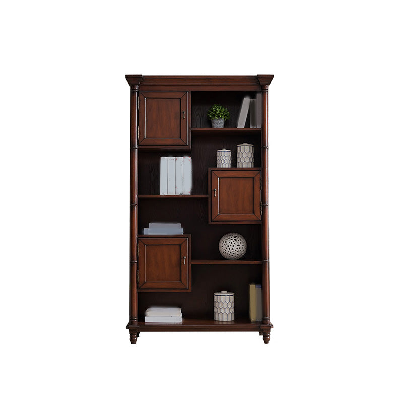 Mid-Century Modern Rectangle Accent Cabinet in Solid Wood with Door