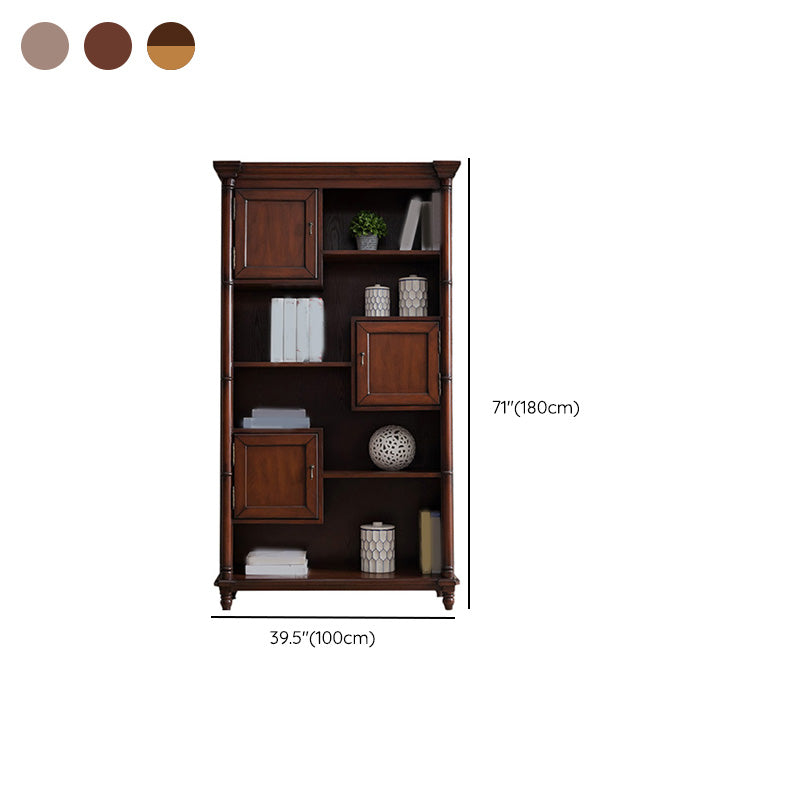 Mid-Century Modern Rectangle Accent Cabinet in Solid Wood with Door