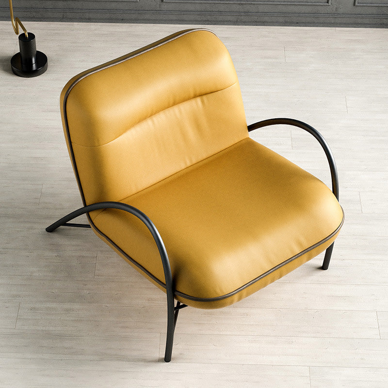 Contemporary Accent Armchair Modern Upholstered Accent Chair in Yellow