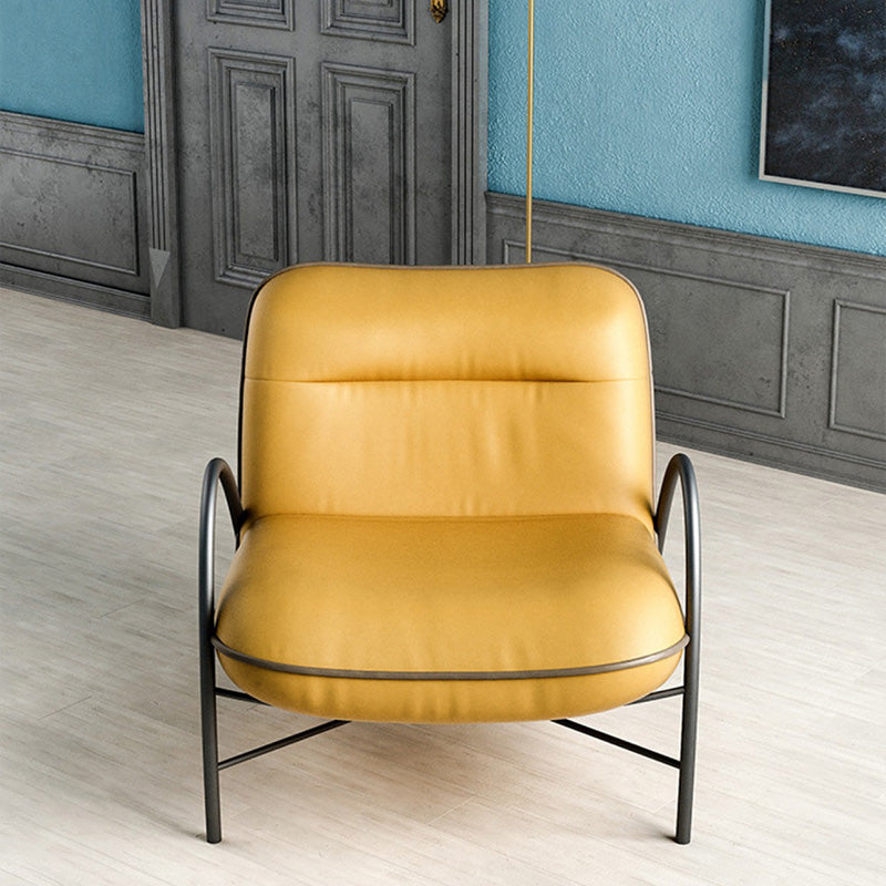 Contemporary Accent Armchair Modern Upholstered Accent Chair in Yellow