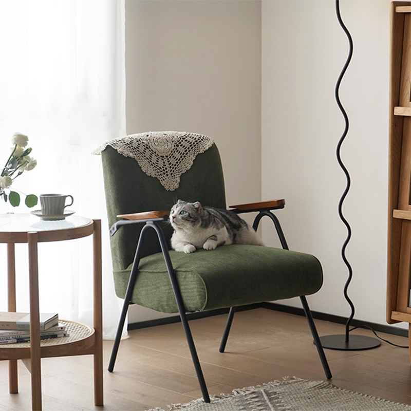 Mid-Century Modern Arm Chair Living Room Arms Included Square Arms Accent Chair