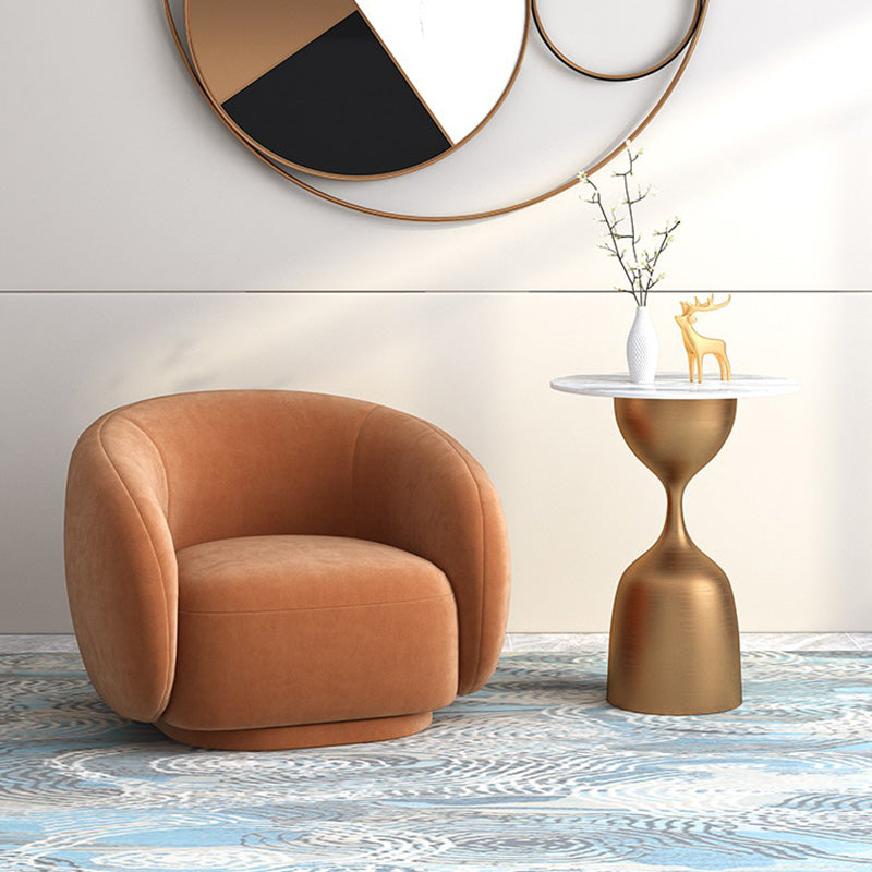 Upholstered Barrel Accent Chair Modern Style Orange Barrel Chair