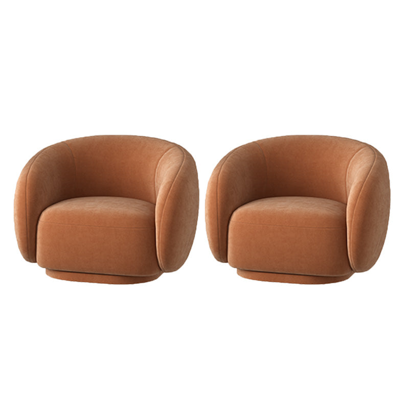 Upholstered Barrel Accent Chair Modern Style Orange Barrel Chair
