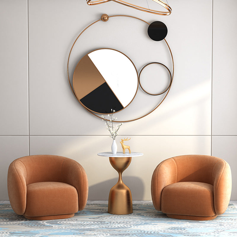 Upholstered Barrel Accent Chair Modern Style Orange Barrel Chair