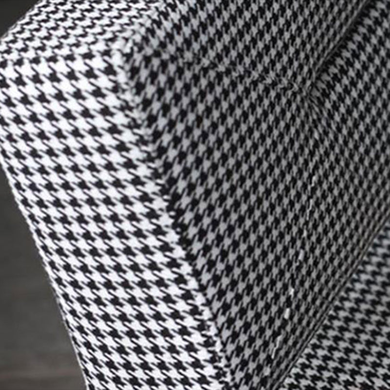Industrial Arm Chair Houndstooth with Fabric Seat Cross Fixed Back Armchair