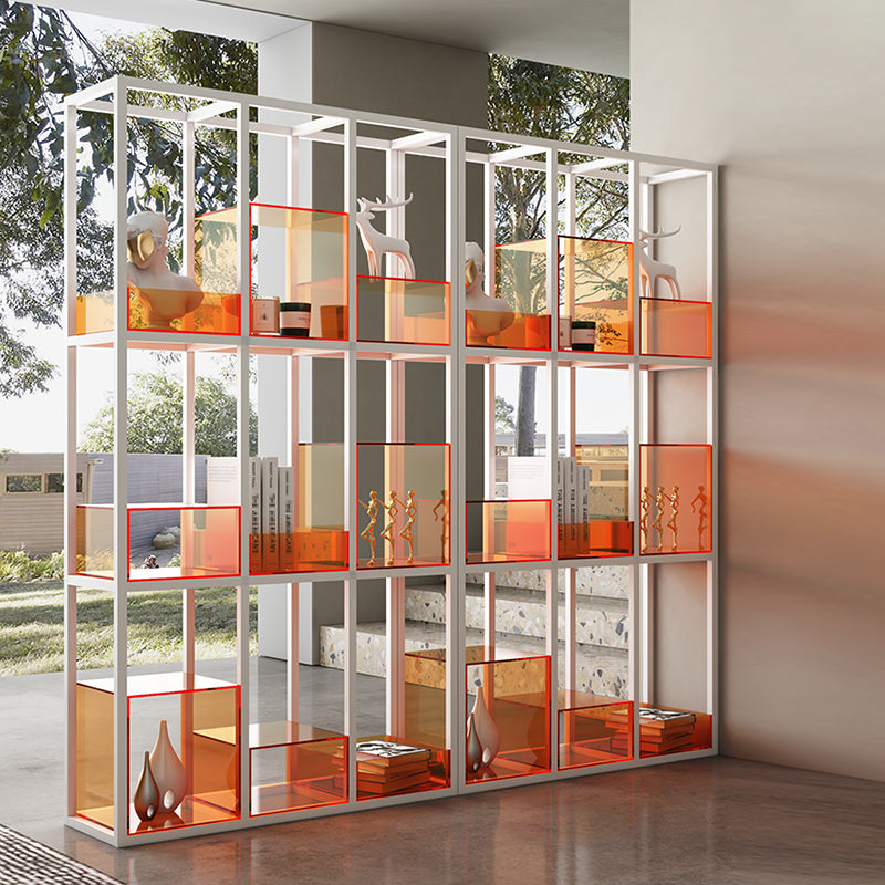 Acrylic Scandinavian Bookshelf Standard Open Back Bookcase with Shelves