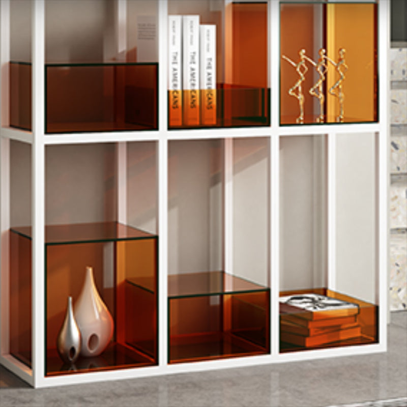 Acrylic Scandinavian Bookshelf Standard Open Back Bookcase with Shelves