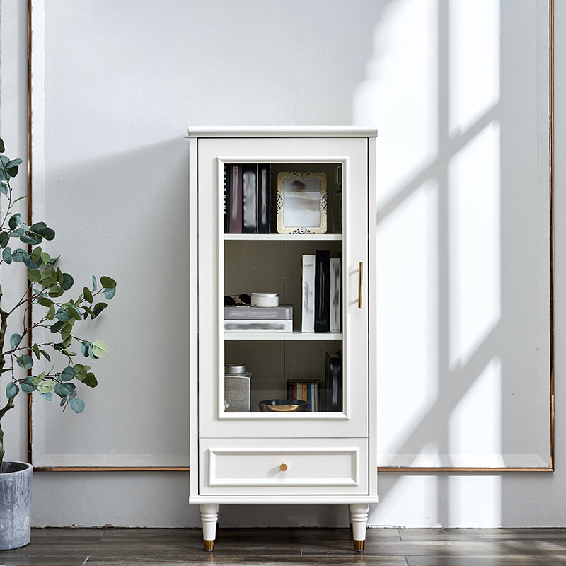 Modern Style Bookshelf Closed Back Standard Engineered Wood Bookcase in White