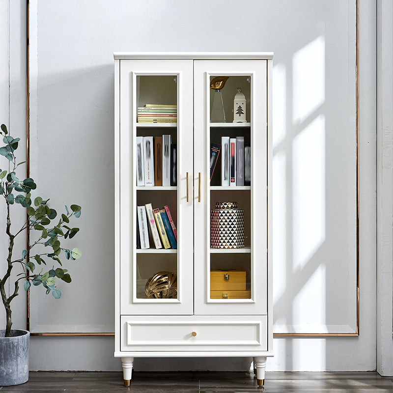 Modern Style Bookshelf Closed Back Standard Engineered Wood Bookcase in White