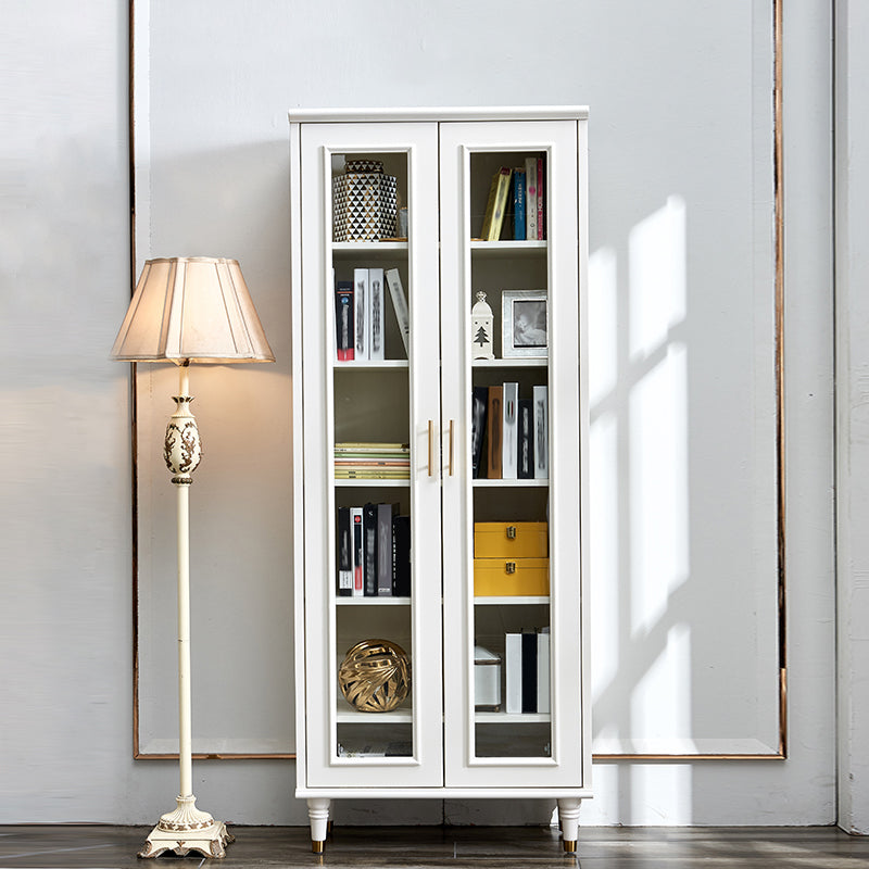 Modern Style Bookshelf Closed Back Standard Engineered Wood Bookcase in White