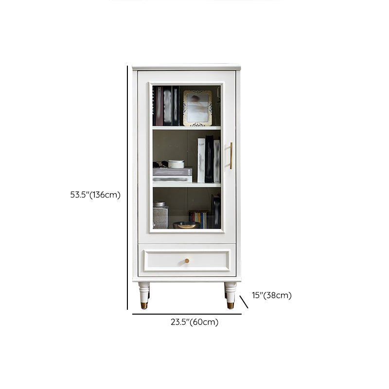 Modern Style Bookshelf Closed Back Standard Engineered Wood Bookcase in White