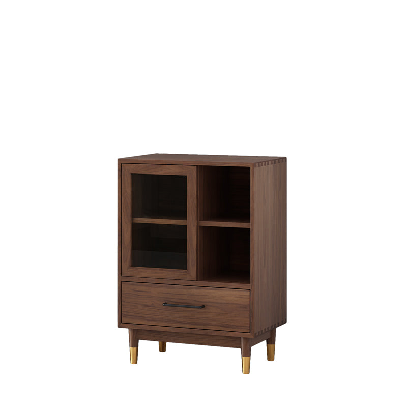 Modern Style Closed Back Bookshelf Wooden Bookcase with Drawer Storage