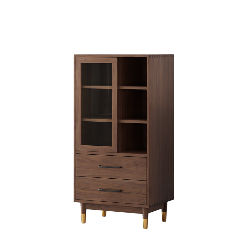 Modern Style Closed Back Bookshelf Wooden Bookcase with Drawer Storage