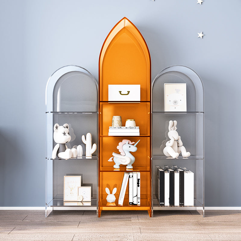 Acrylic Standard Bookshelf Glam Closed Back Bookcase with Shelves